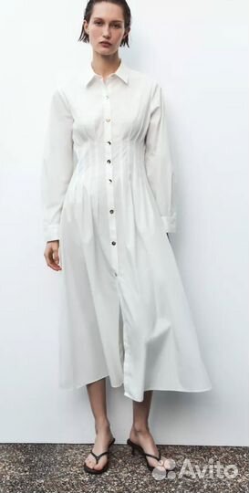 Платье рубашка из поплина zara