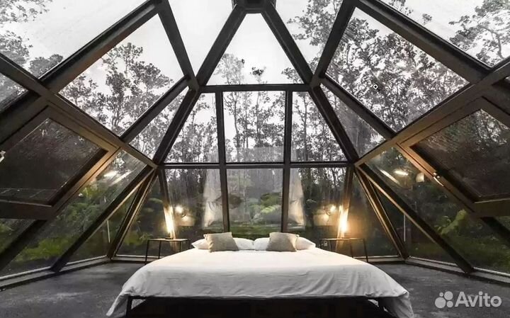 Панорамная беседка из стекла