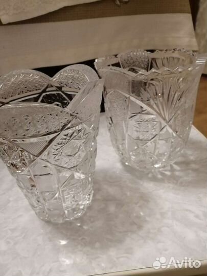 Хрустальная конфетница, ладья вазочка