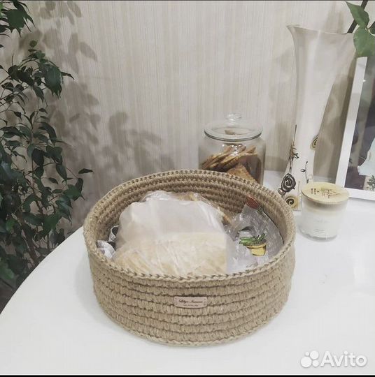 Корзина для хранения из джута