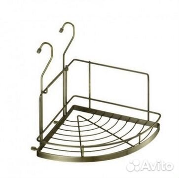 Угловая полка на рейлинги, античная бронза (новая)