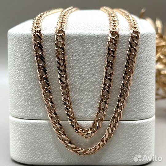 Новая золотая цепь Ромб Адамас алмазная грань