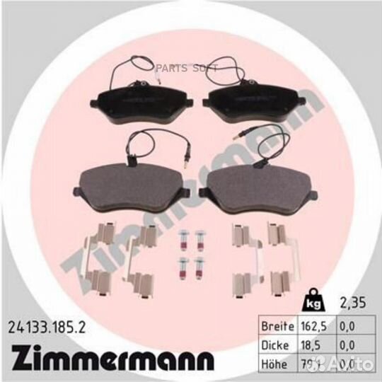 Zimmermann 241331852 Колодки тормозные передние со встроенными датчиками износа