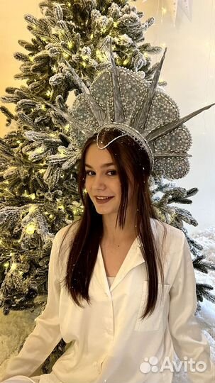 Кокошник снегурочки, зимний кокошник