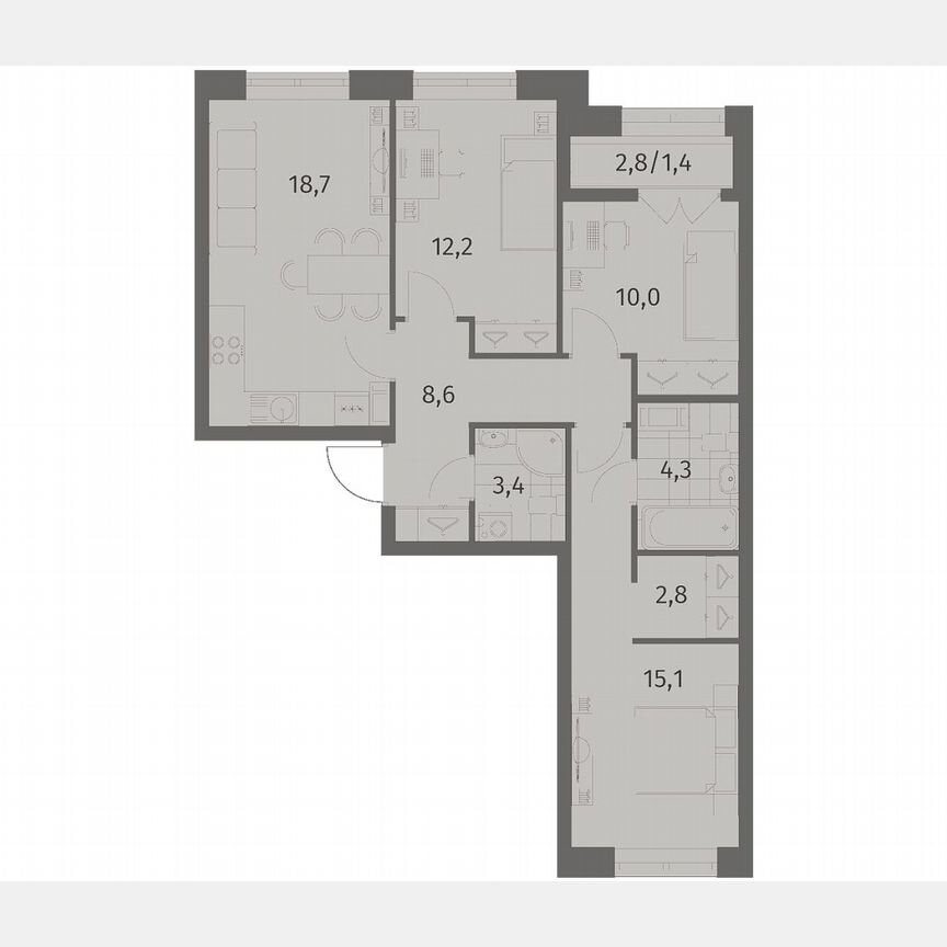 3-к. квартира, 76,5 м², 7/11 эт.