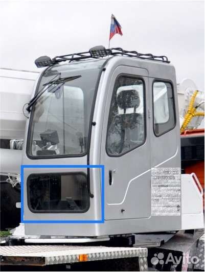 Новое лобовое нижнее стекло автокрана Челябинец