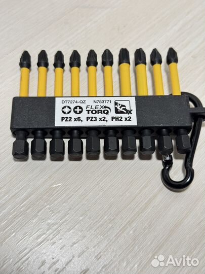 Набор бит 10 шт 57 мм dewalt DT7274