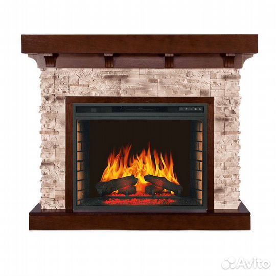 Электрокамин каменный Chalet c очагом Vision