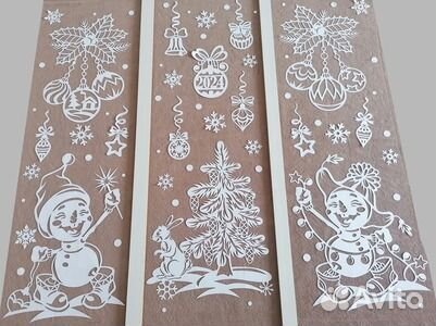 Новогодние украшения на окна