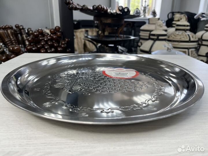 Поднос металлический круглый