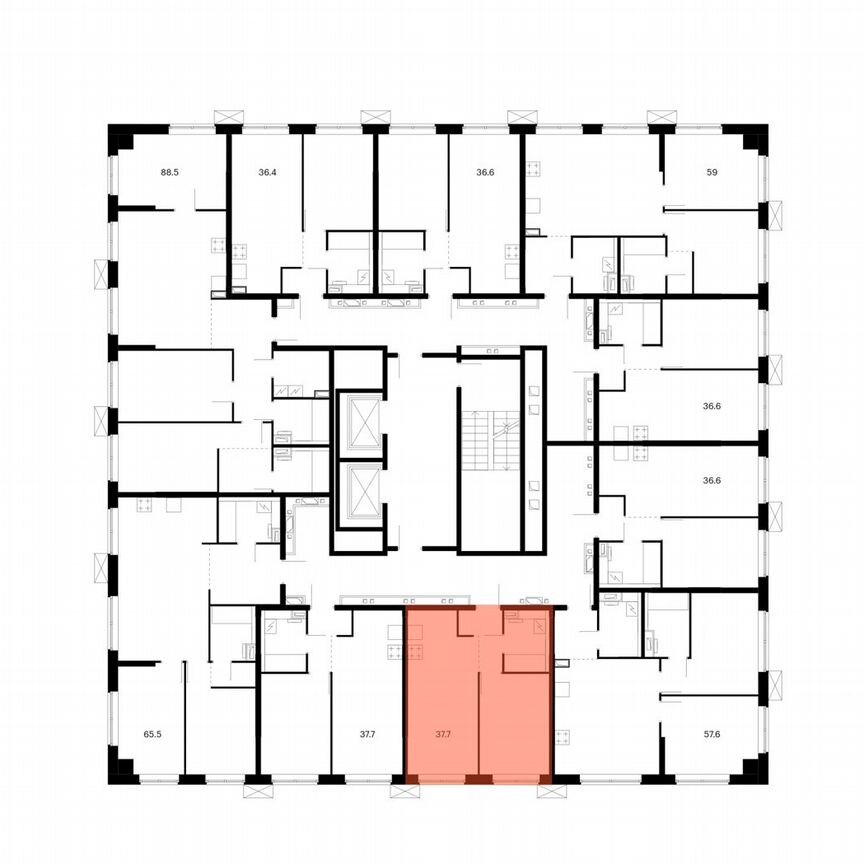 1-к. квартира, 37,7 м², 11/12 эт.