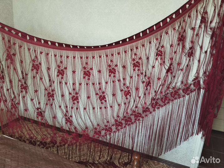 Шторы ширина 300 см высота 156 нитками с узором