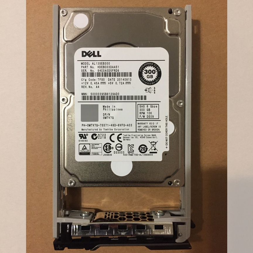 [0MTV7G] Жесткий Диск Dell 300gb 10k Sas 2.5 Новый 0mtv7g