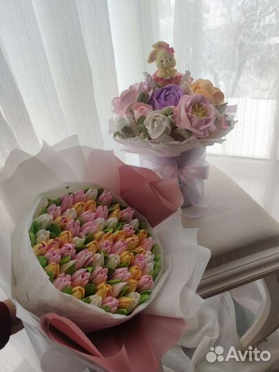 Букет из зефира, букет на выпускной, цветы