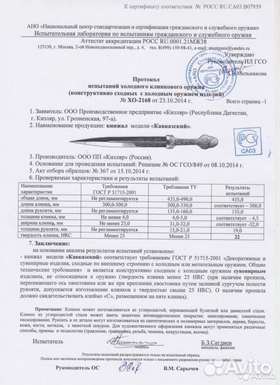 Кинжал сувенирный 