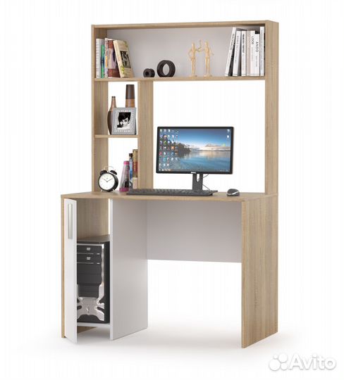 Стол компьютерный Комфорт 12.72 цвет дуб сонома/бе