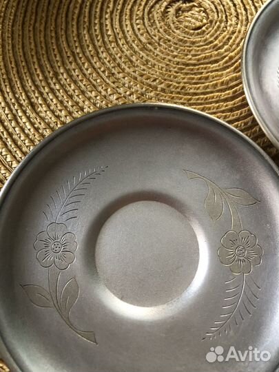 Чашки кофейные мельхиор СССР 2 пары