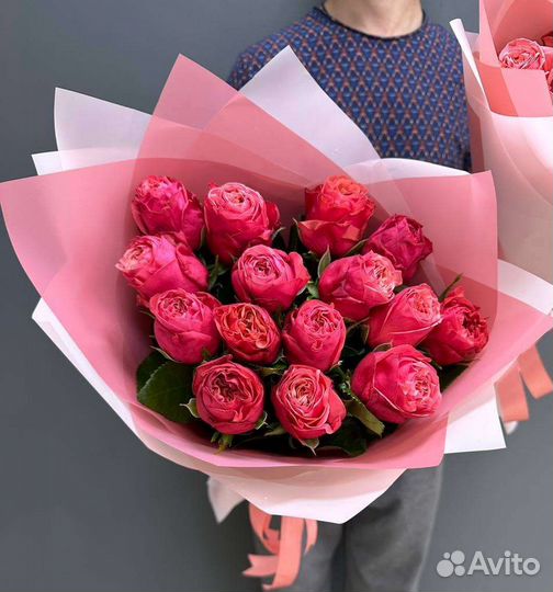 Розы. Пионовидные розы. Букет роз