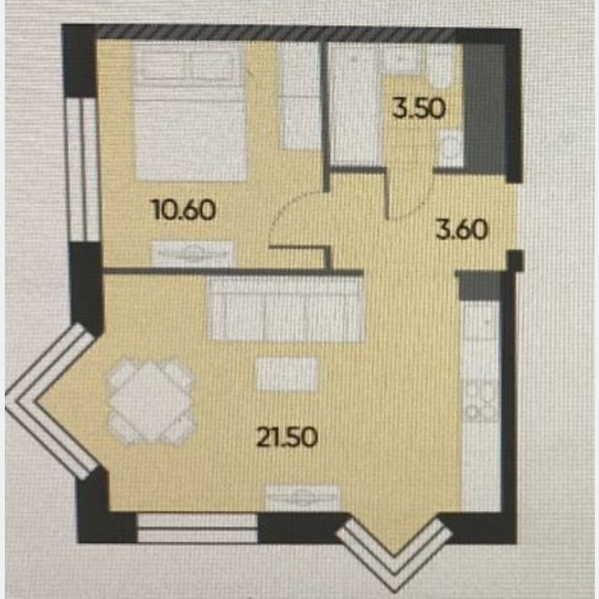 2-к. квартира, 39,2 м², 21/30 эт.