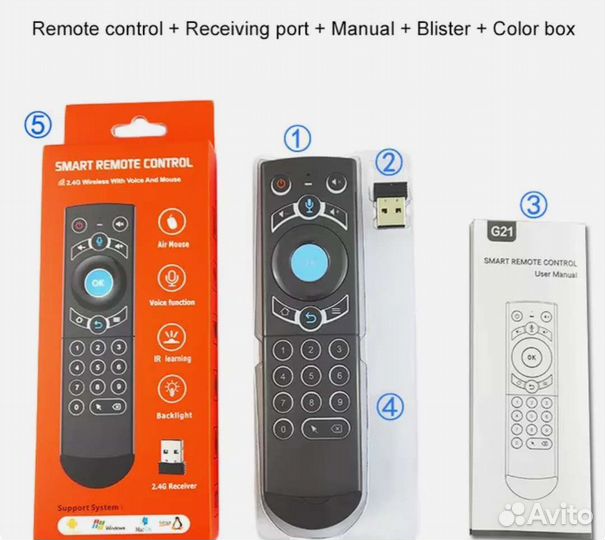 Голосовой пульт аэромышь G21 pro