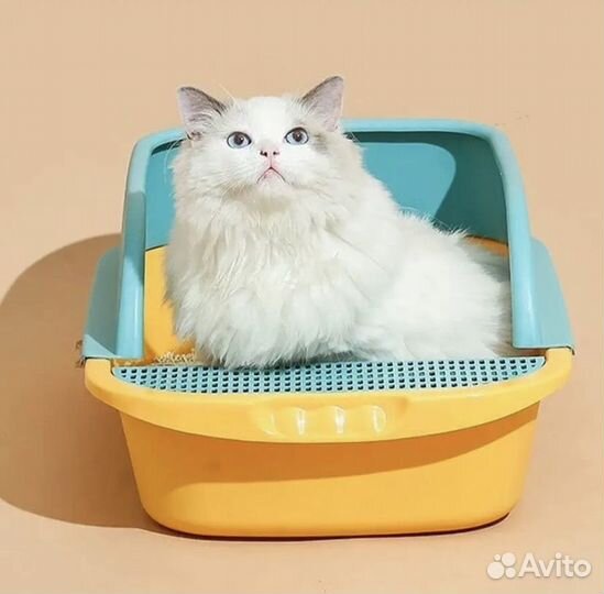 Лоток для кошек и собак большой с бортиками яркий