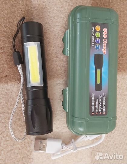 Фонарик + чехол + USB зарядка