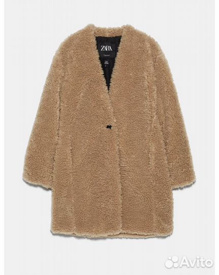 Шубка пальто в стиле тедди teddy Zara
