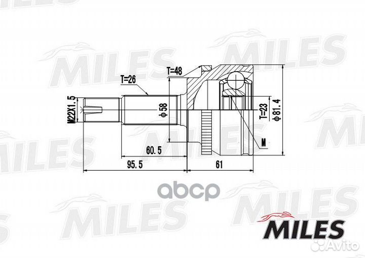 Шрус наружный toyota corolla 1.4/1.6 02- (GKN 3