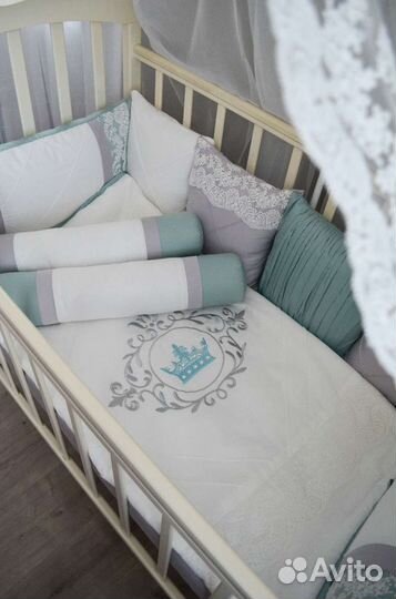 Комплект в кроватку бортики конверт на выписку
