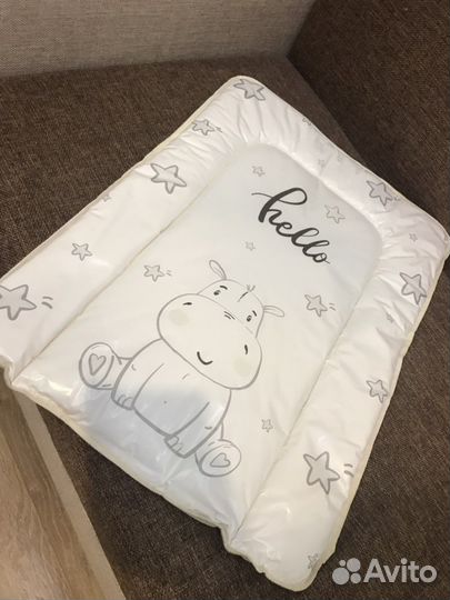 Матрас на пеленальный столик polini kids бегемотик