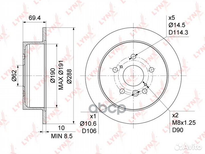 Диск тормозной lexus RX300/RX330/RX350/RX400H