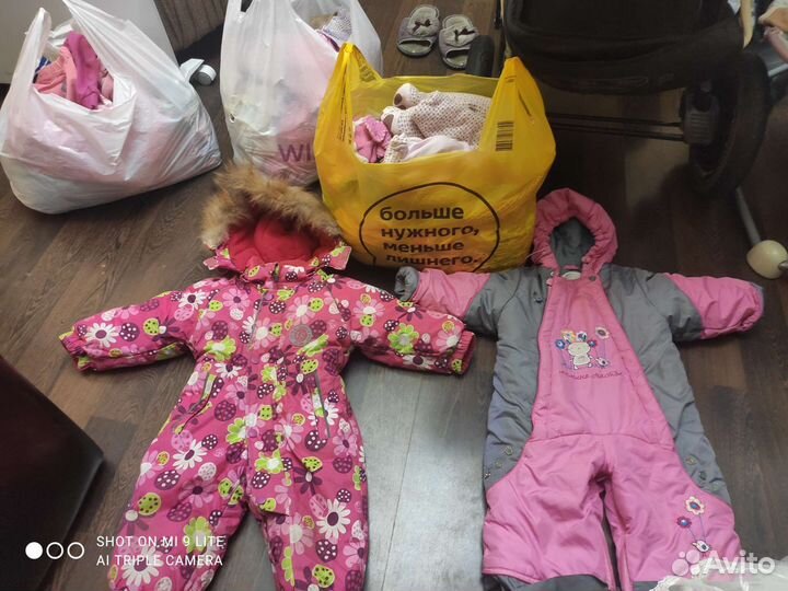 Детские вещи, комбинезон зимний много