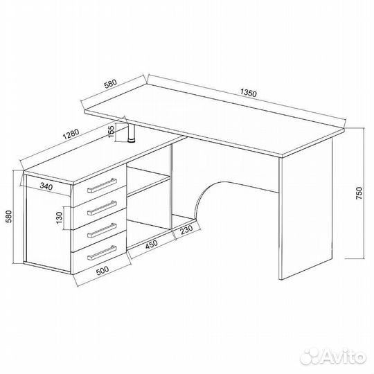 Стол компьютерный Алькор дуб сонома новый