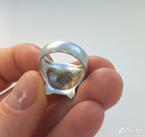 Кольцо серебрянное енот