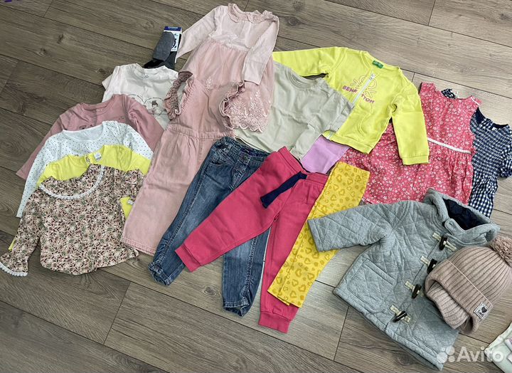 Детские вещи на девочку 0-1,5 года пакетом 100шт