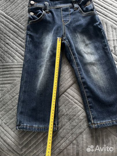 Джинсы комбинезон на флисе 98 104