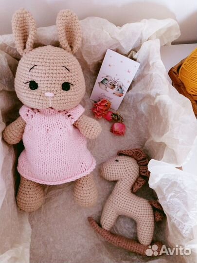 Зайка вязаная амигуруми ручной работы