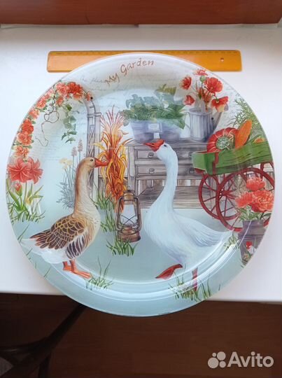 Блюдо круглое стеклянное