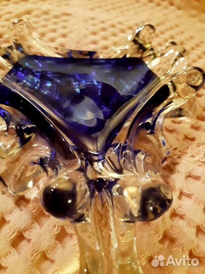 Пепельница цветного стекла СССР