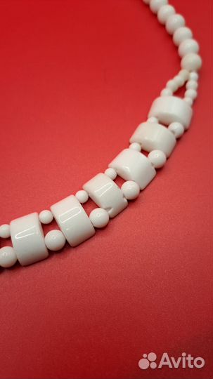 Бусы Белый агат
