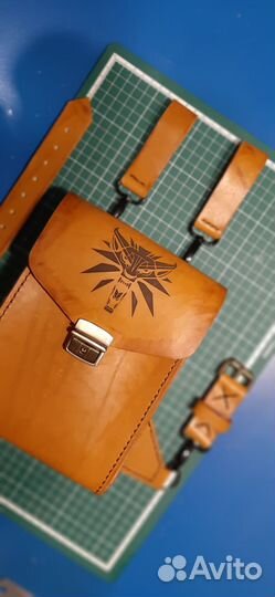 Сумка байкерская из натуральной кожи