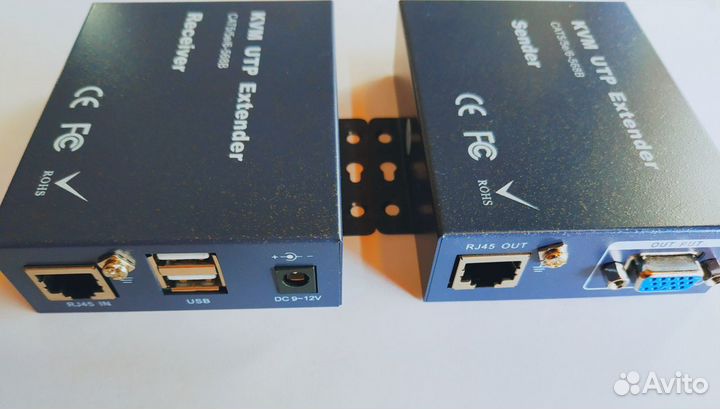 Удлинитель VGA по витой паре на 100м + USB