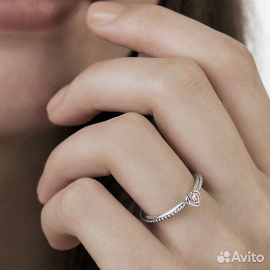 Кольцо с сердечком Pandora 52 размер оригинал