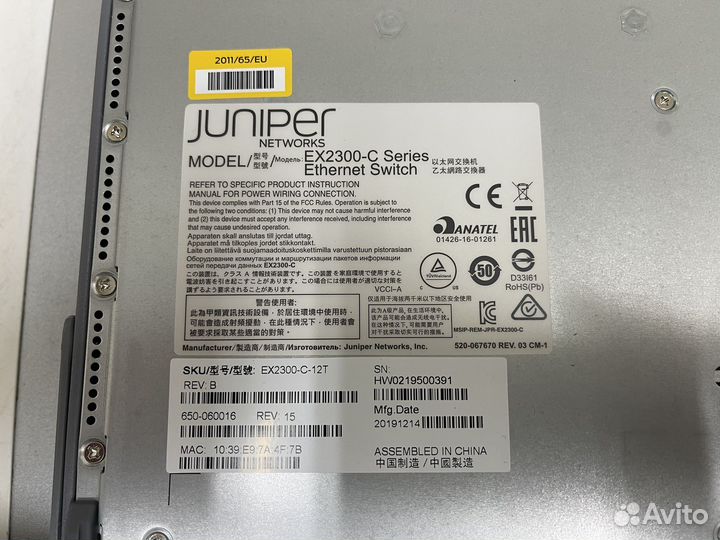 Коммутатор Juniper EX2300-C-12T