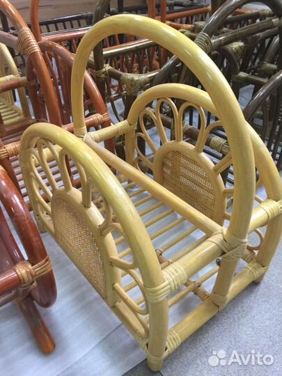 Корзины-газетницы из Индонезии, ротанг натуральный