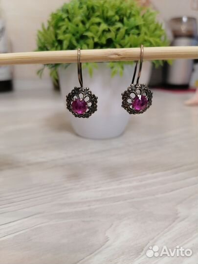 Антиквариат серьги 40 - 50 г. г