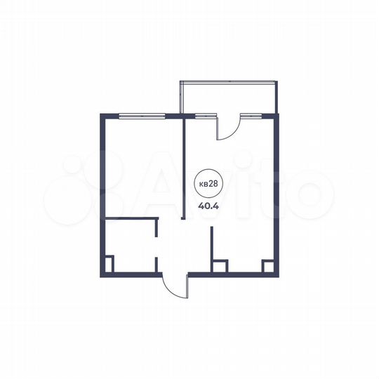1-к. квартира, 40,4 м², 2/3 эт.