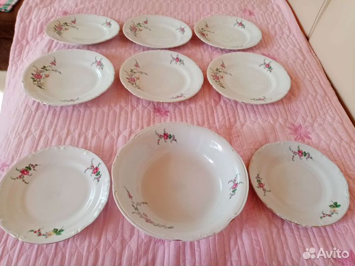 Фарфор Chodziez Польша /СССР Тарелки +Салатник