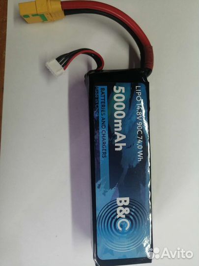 Аккумулятор LiPo B&C - 14.8v 4s 5000мАч 90C Soft