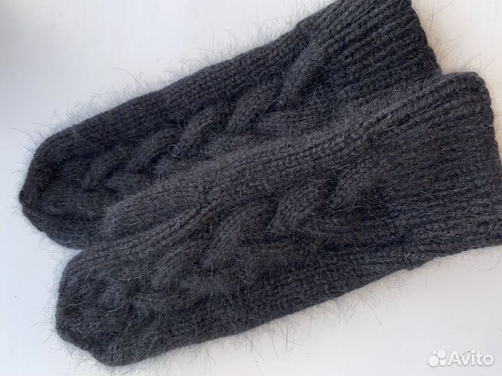 Варежки из пуха норки ручная работа